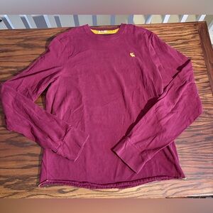Vintage Y2K Abercrombie & Fitch Muscle LS Crewneck Shirt Mens XXL Red Maroon